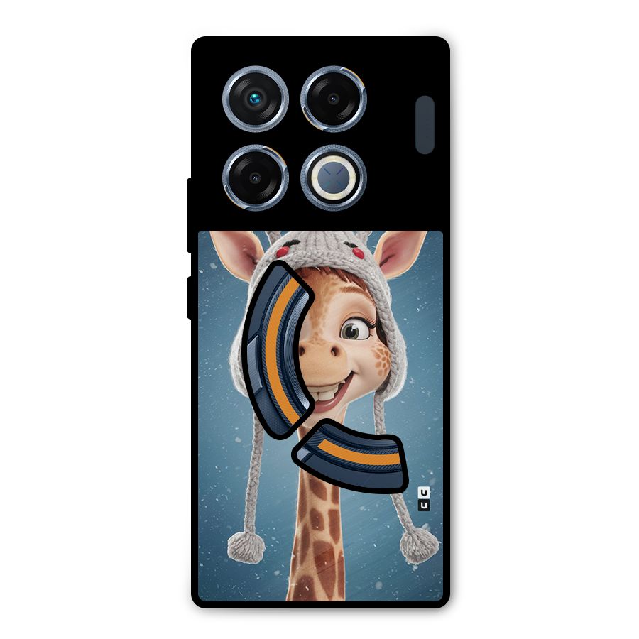 Funny Giraffe Metal Back Case for Infinix GT 20 Pro