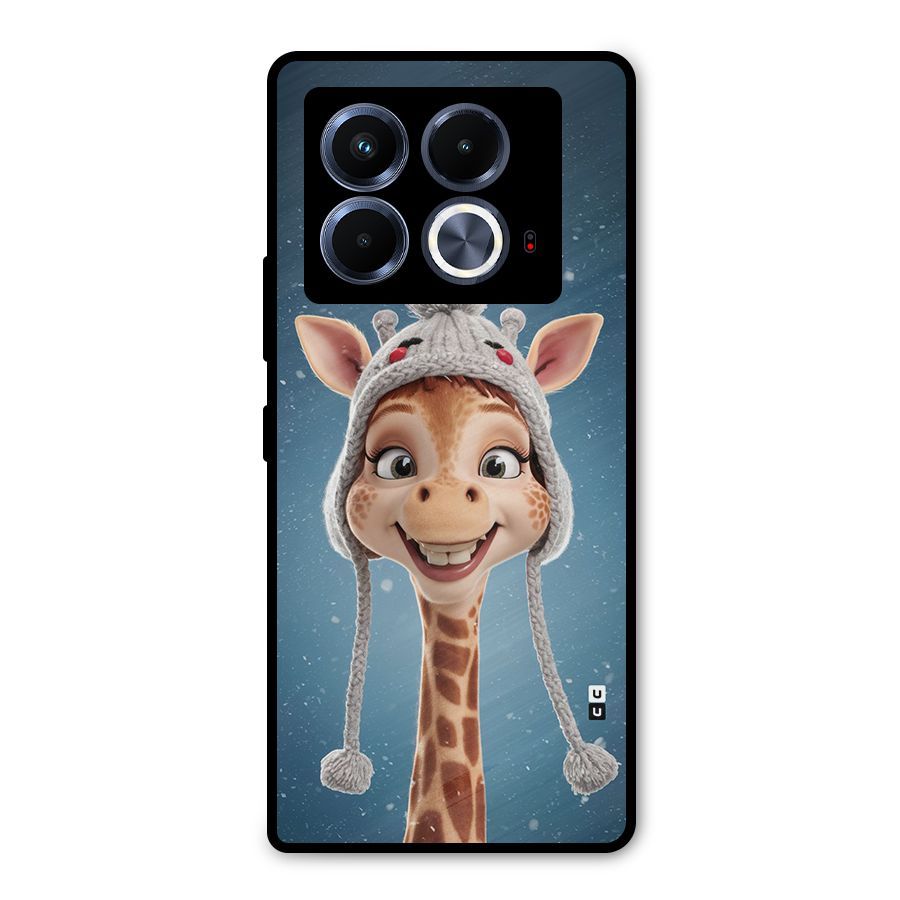 Funny Giraffe Metal Back Case for Infinix Note 40 5G