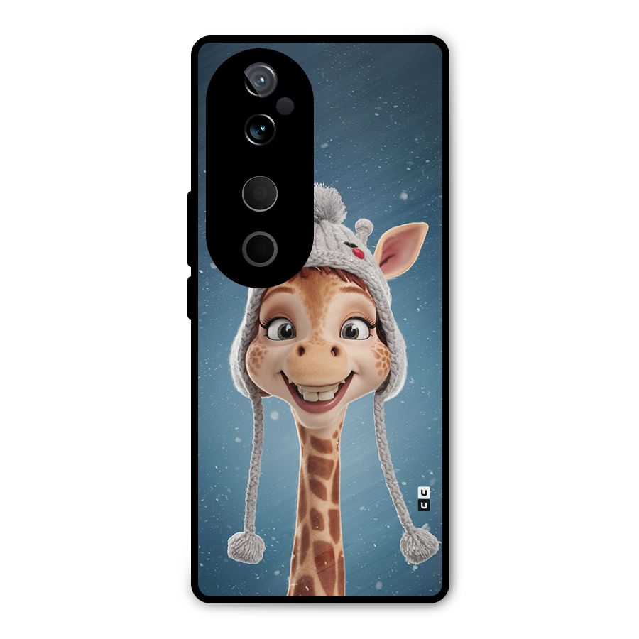 Funny Giraffe Metal Back Case for Vivo T3 Ultra