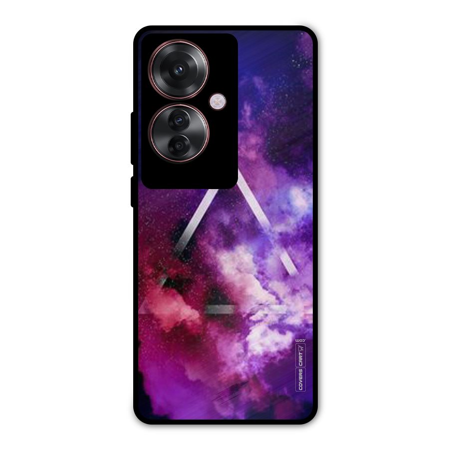 Galaxy Smoke Hues Metal Back Case for Oppo F25 Pro