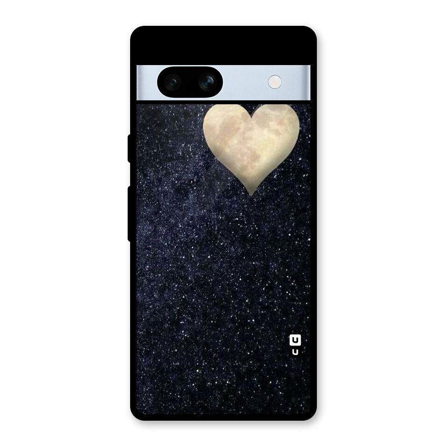 Galaxy Space Heart Glass Back Case for Google Pixel 7a