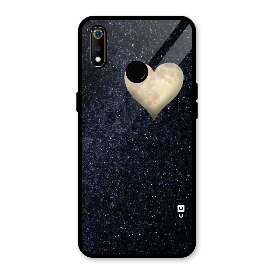 Galaxy Space Heart Glass Back Case for Realme 3i