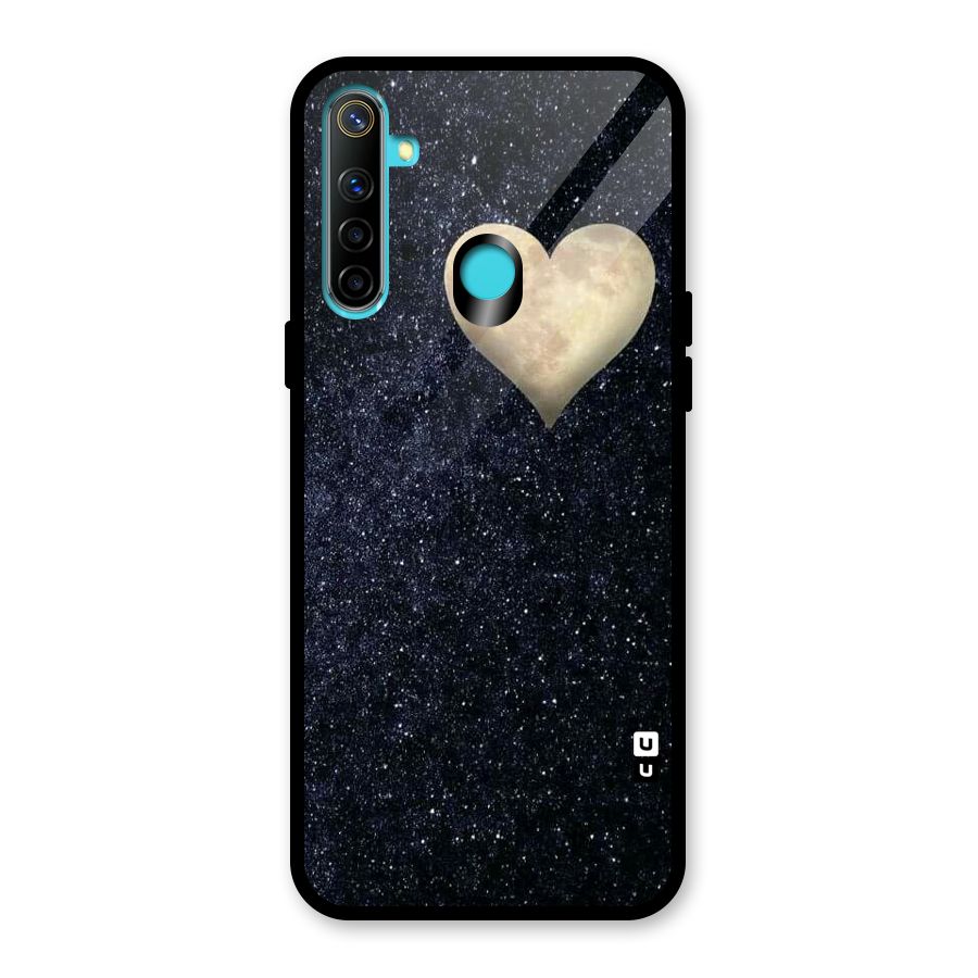 Galaxy Space Heart Glass Back Case for Realme 5i