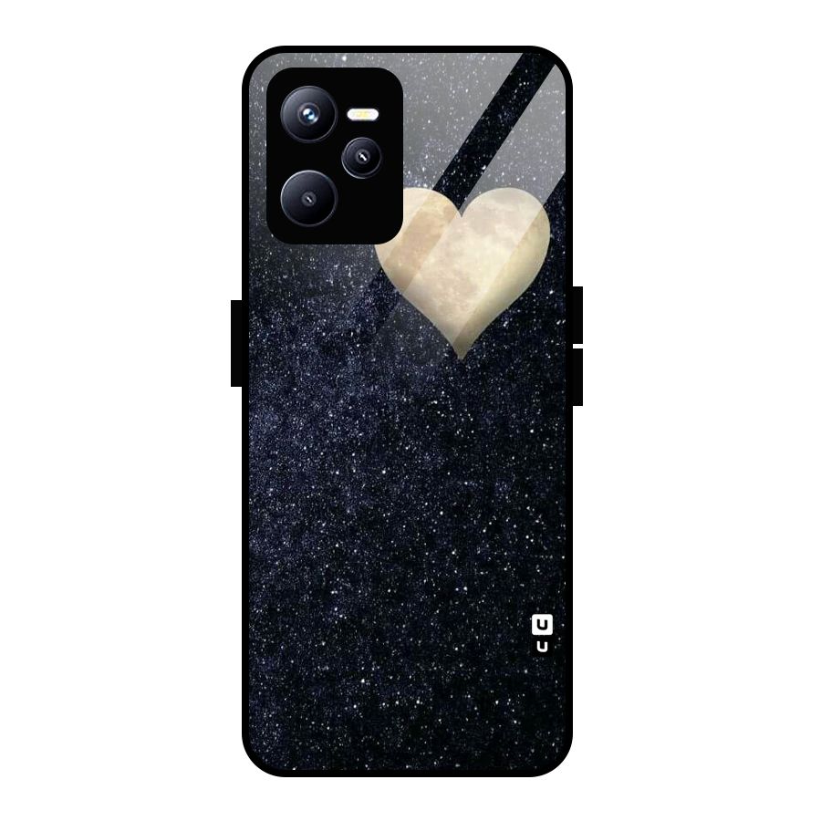 Galaxy Space Heart Glass Back Case for Realme C35
