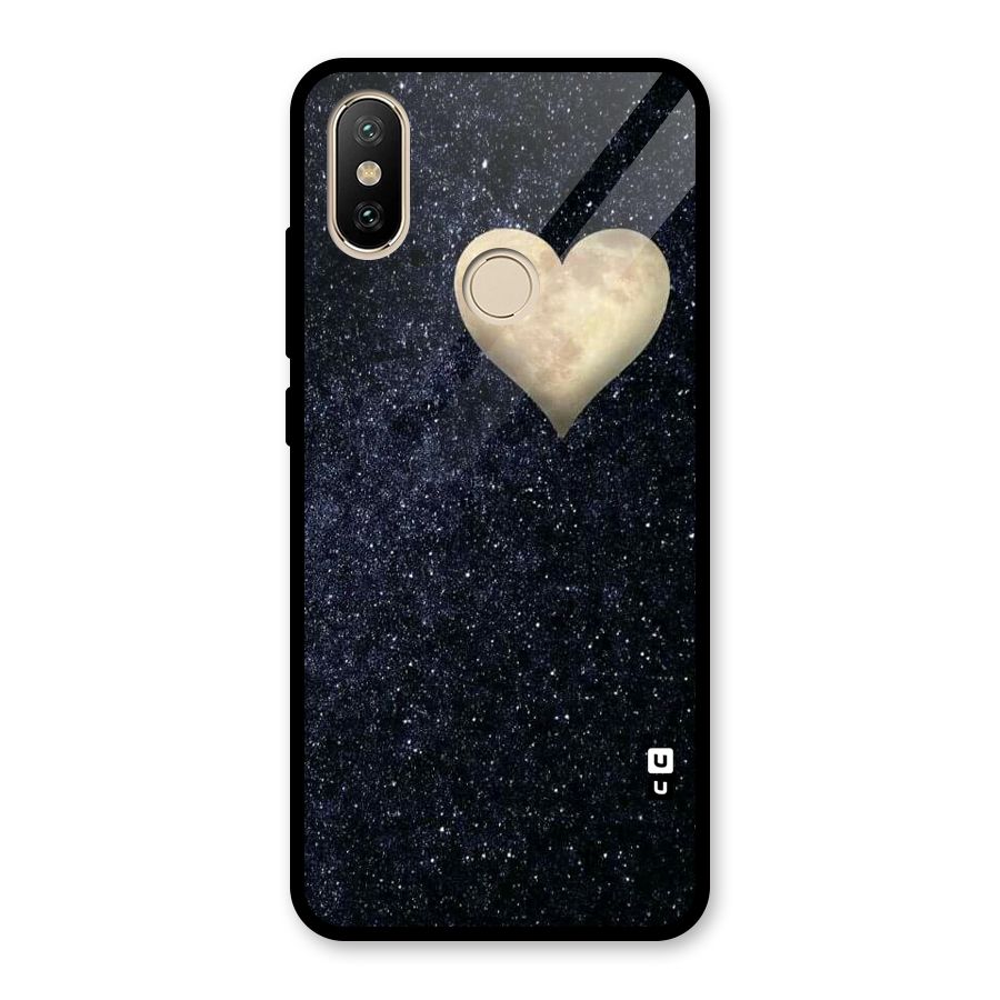 Galaxy Space Heart Glass Back Case for Redmi A2