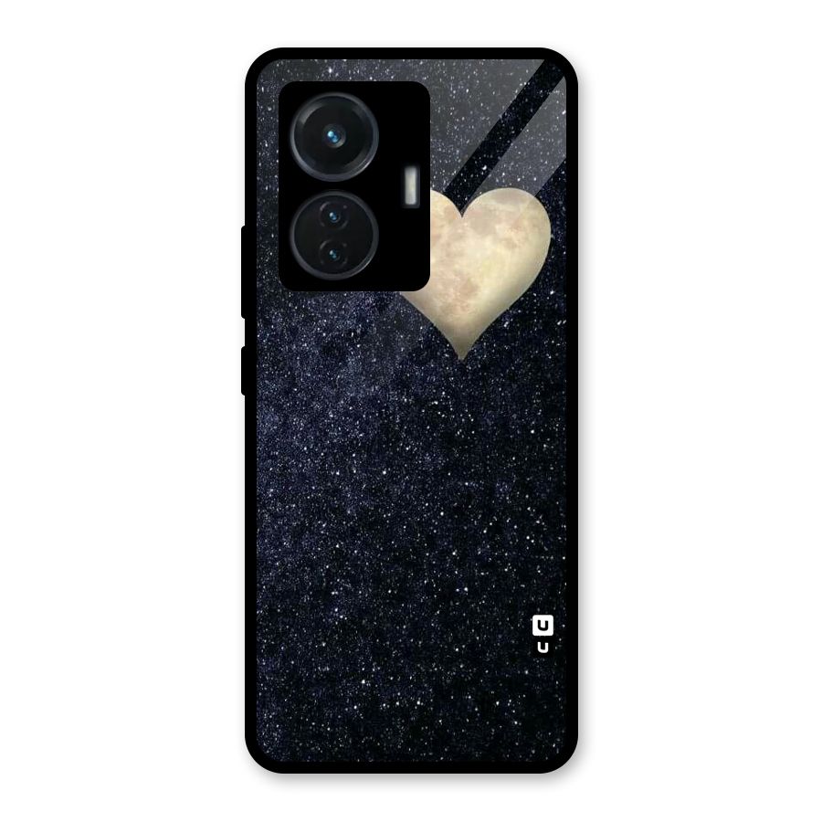 Galaxy Space Heart Glass Back Case for Vivo T1 44W