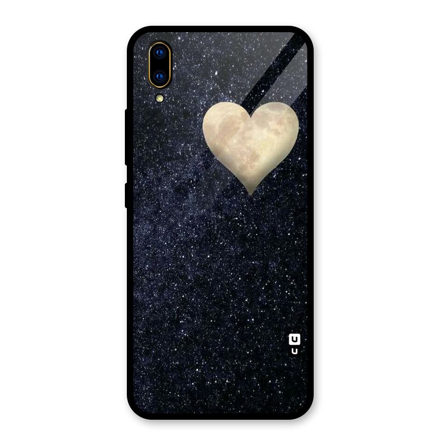 Galaxy Space Heart Glass Back Case for Vivo V11 Pro