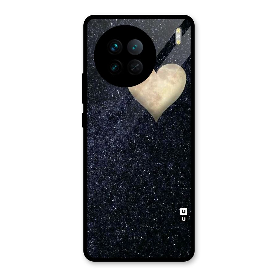 Galaxy Space Heart Glass Back Case for Vivo X90