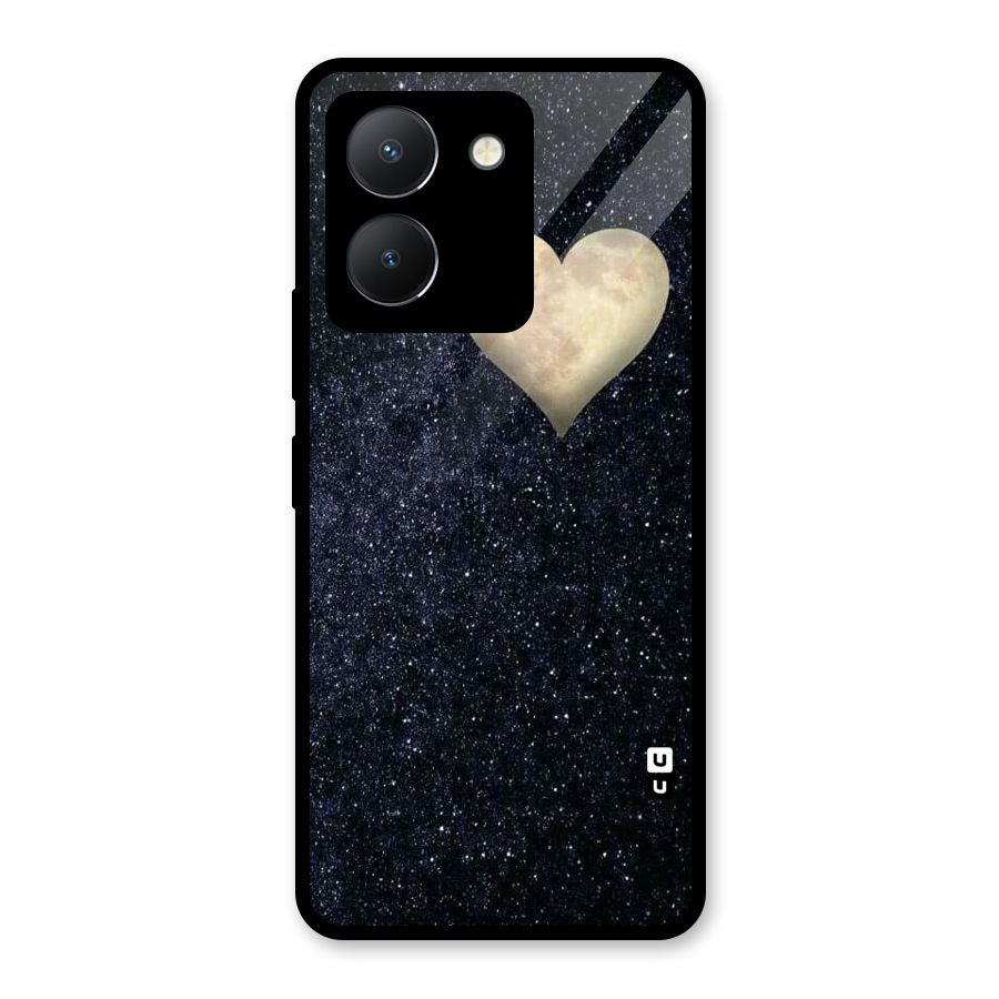 Galaxy Space Heart Glass Back Case for Vivo Y36