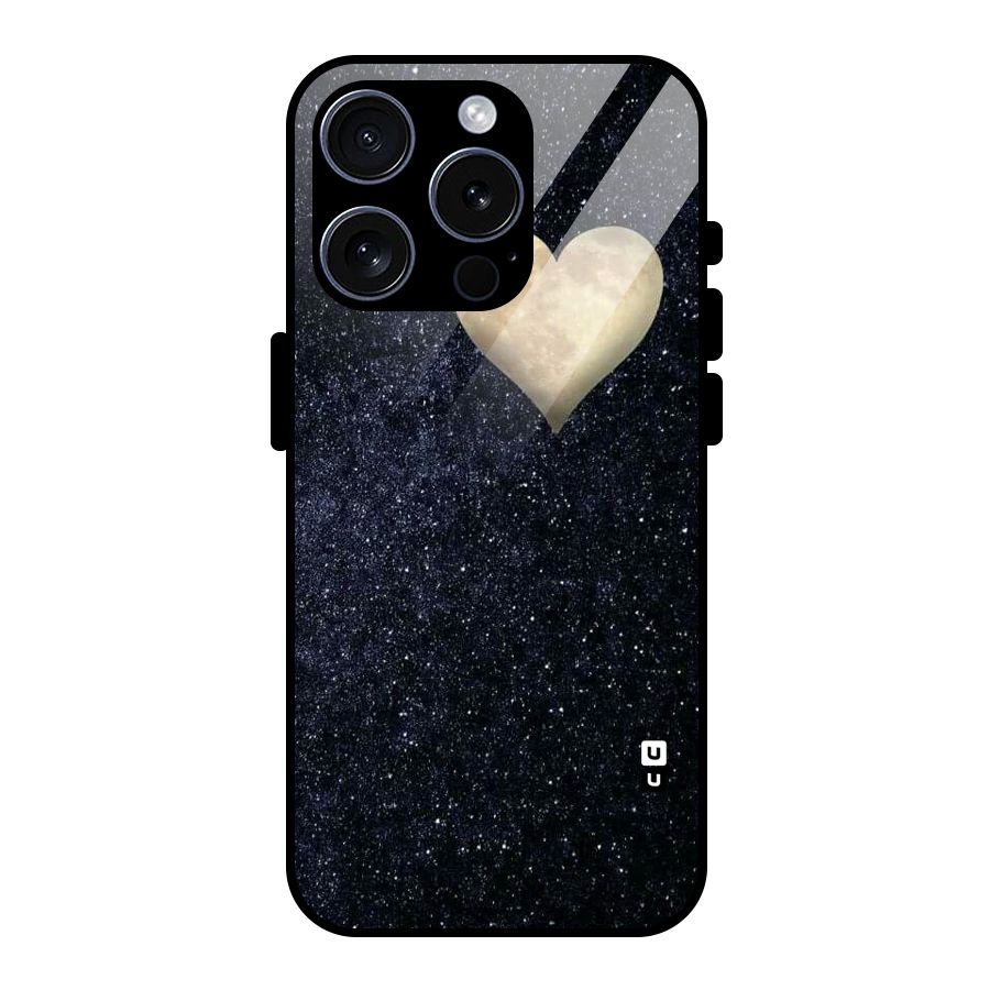 Galaxy Space Heart Glass Back Case for iPhone 15 Pro