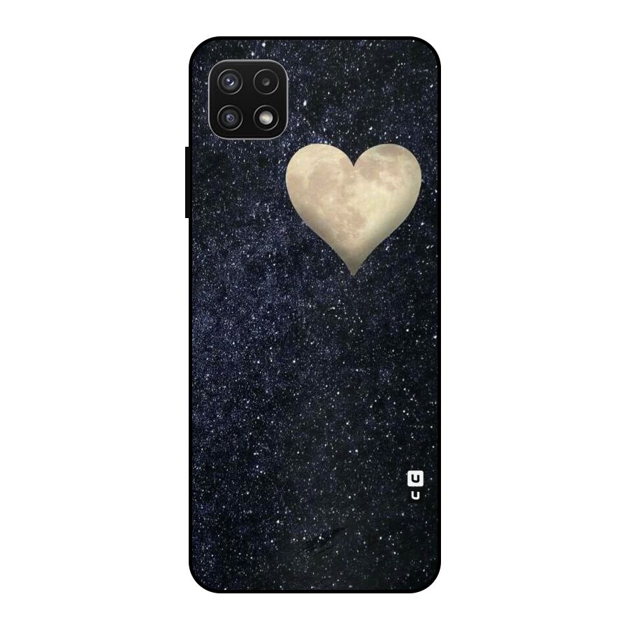 Galaxy Space Heart Metal Back Case for Galaxy A22 5G