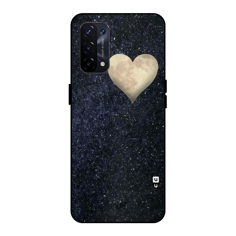 Galaxy Space Heart Metal Back Case for Oppo A74 5G