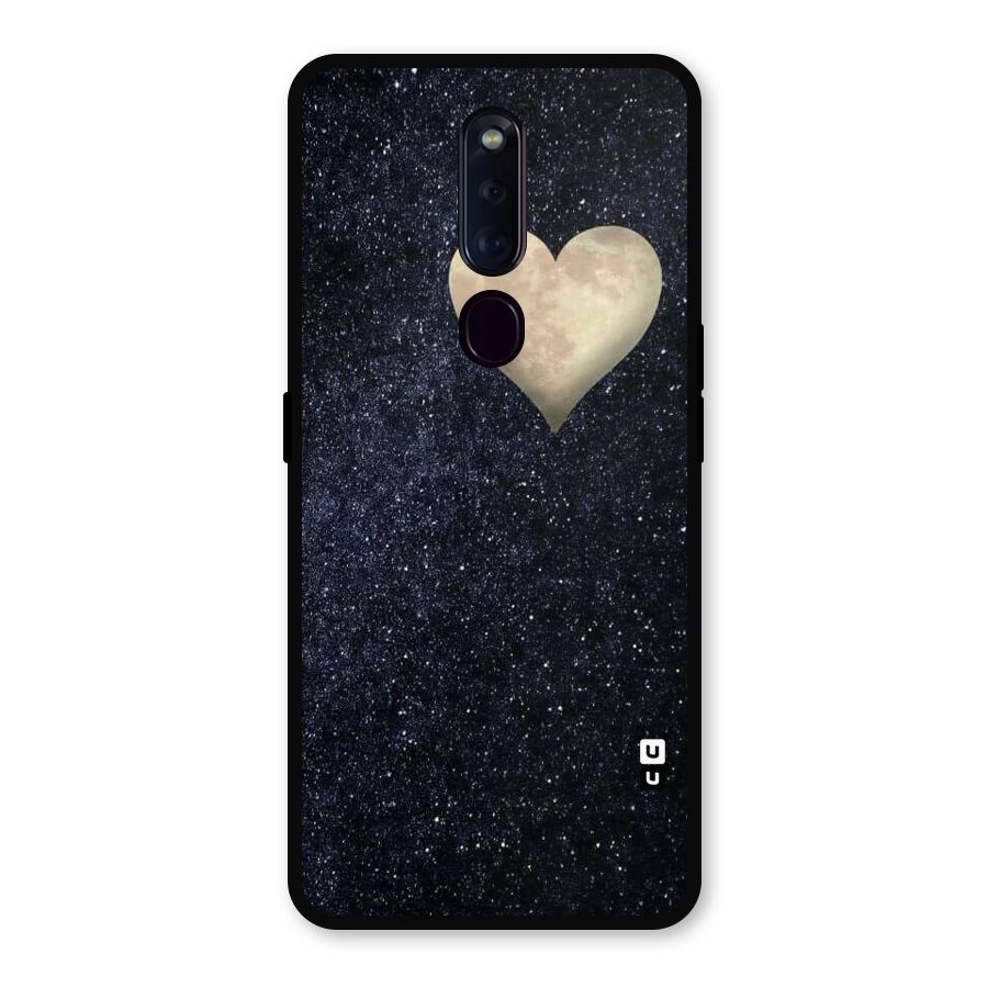 Galaxy Space Heart Metal Back Case for Oppo F11 Pro