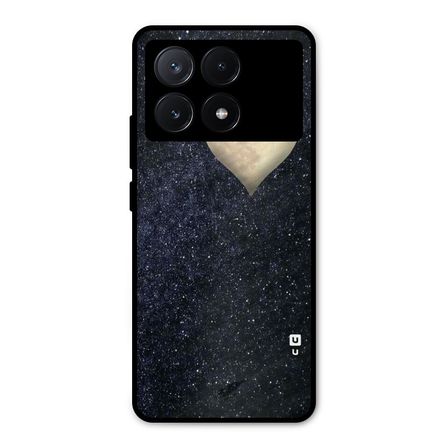 Galaxy Space Heart Metal Back Case for Poco X6 Pro