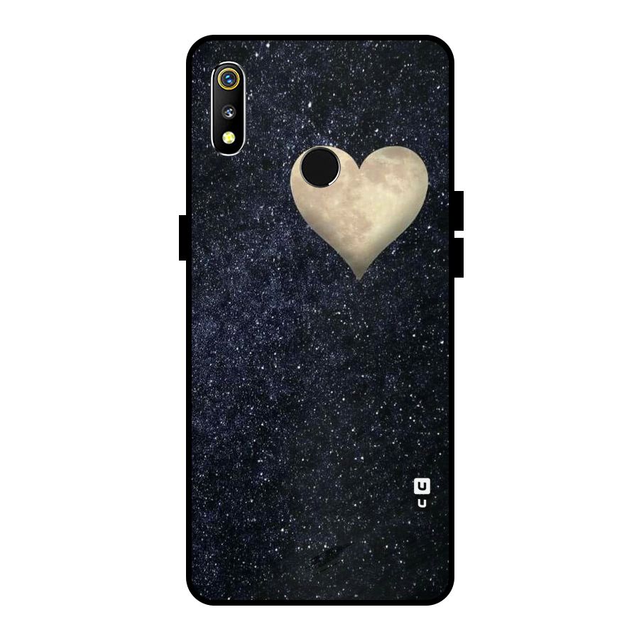 Galaxy Space Heart Metal Back Case for Realme 3