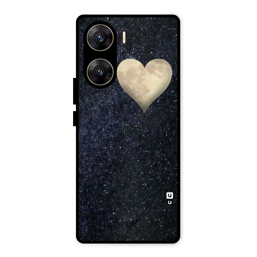 Galaxy Space Heart Metal Back Case for Vivo V29e