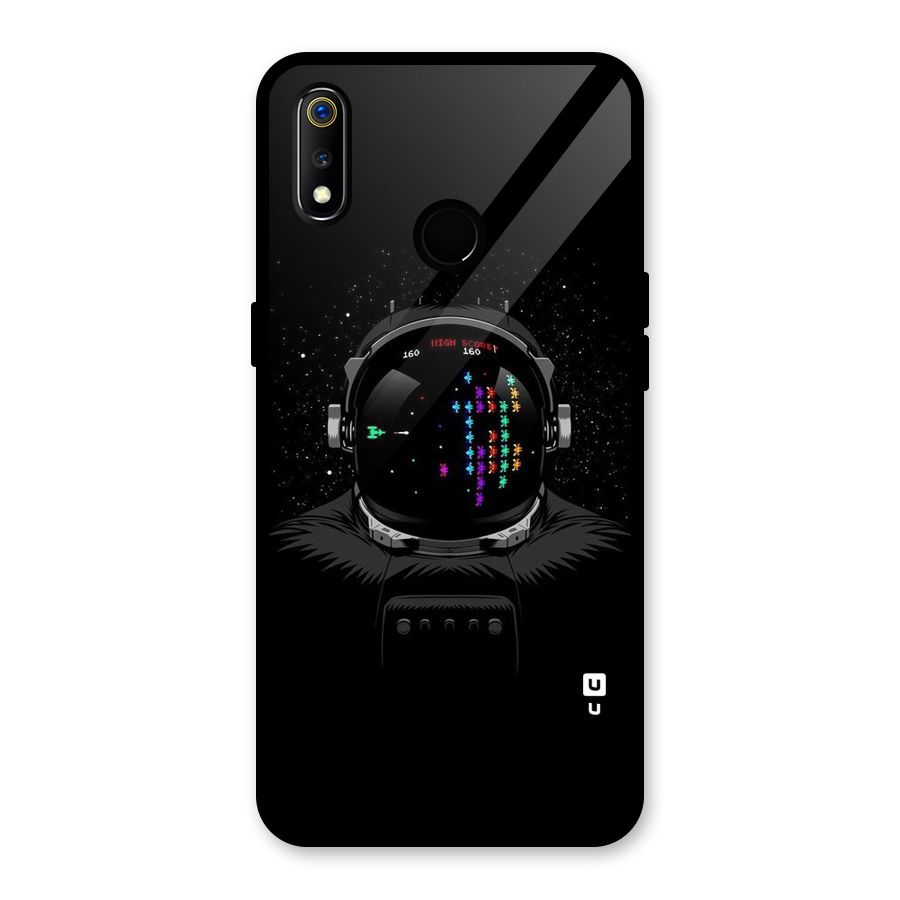 Gamer Head Glass Back Case for Realme 3i
