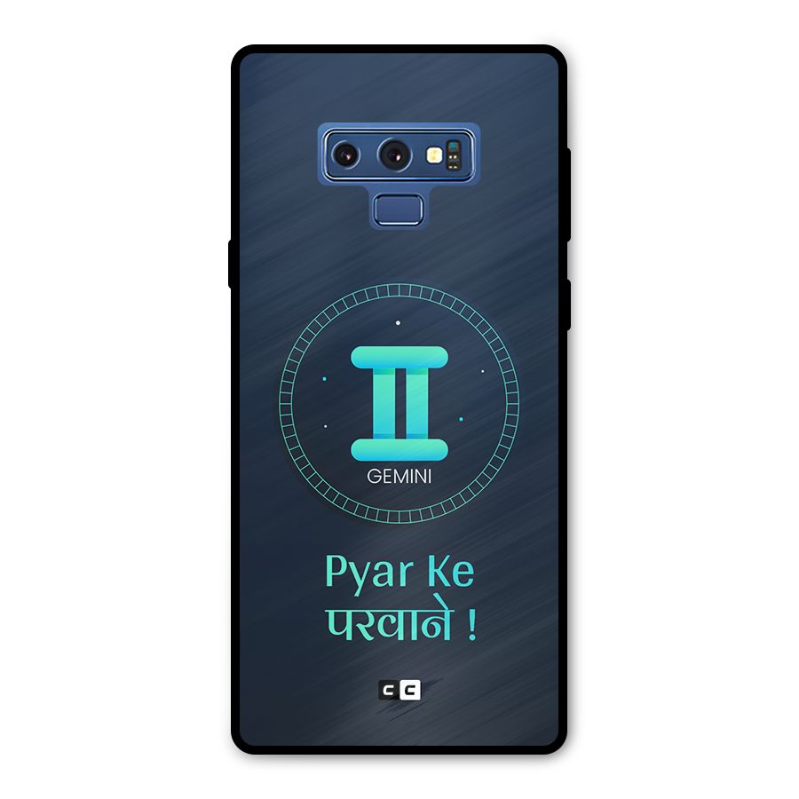 Gemini Love Metal Back Case for Galaxy Note 9
