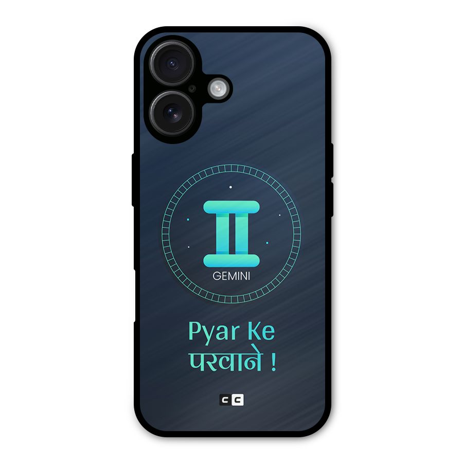 Gemini Love Metal Back Case for iPhone 16