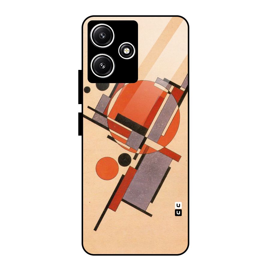 Geo Abstract Metrics Glass Back Case for Poco M6 Pro