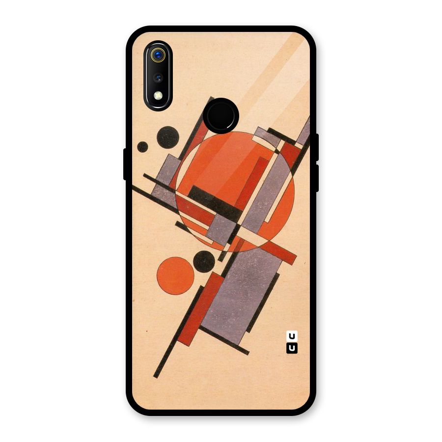 Geo Abstract Metrics Glass Back Case for Realme 3