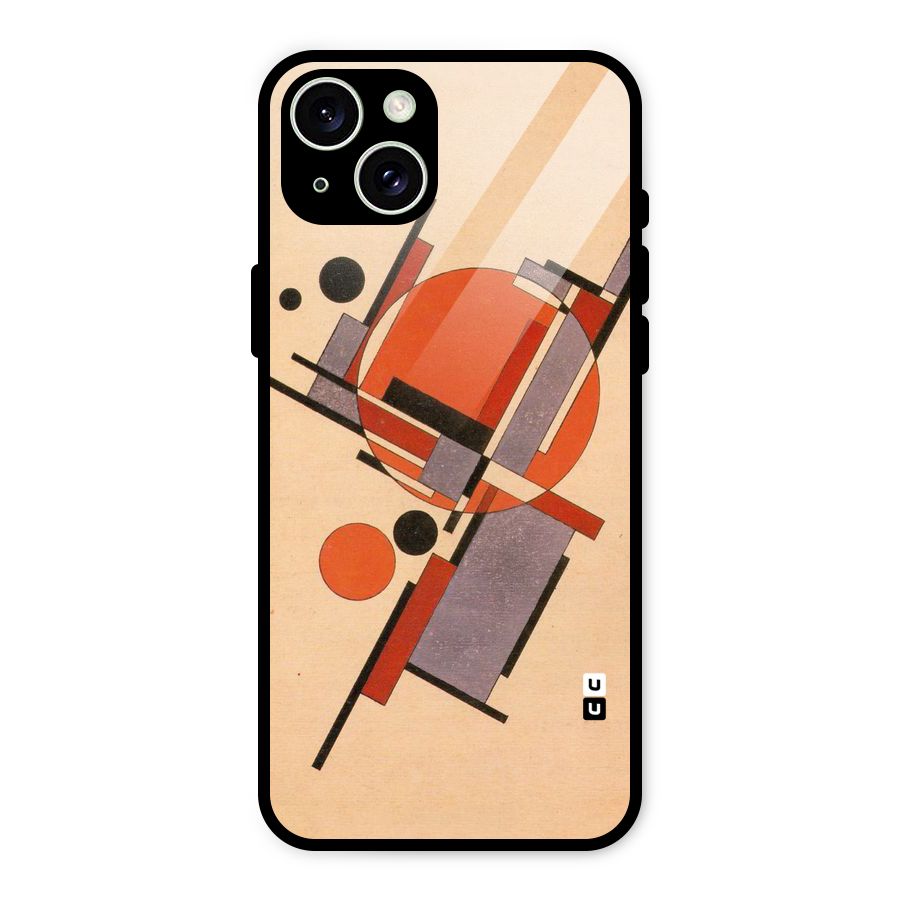 Geo Abstract Metrics Glass Back Case for iPhone 15 Plus