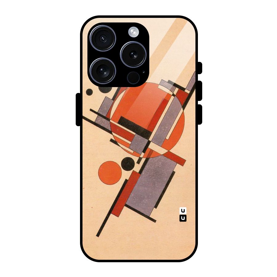 Geo Abstract Metrics Glass Back Case for iPhone 15 Pro