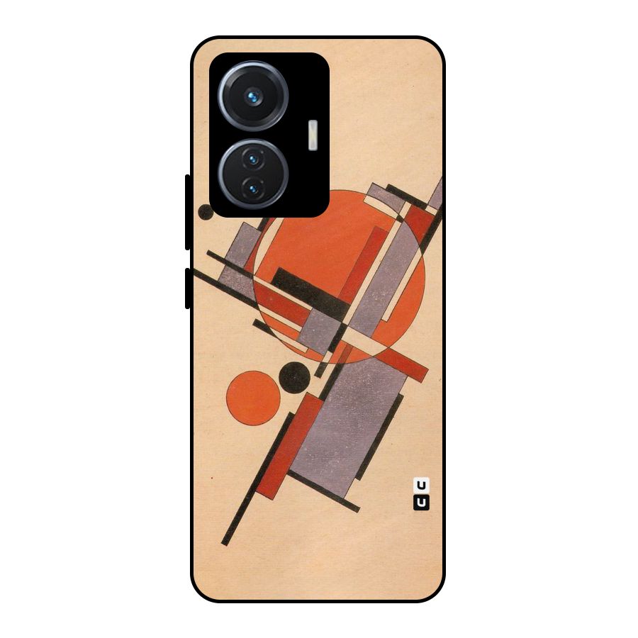 Geo Abstract Metrics Metal Back Case for iQOO Z6 44W