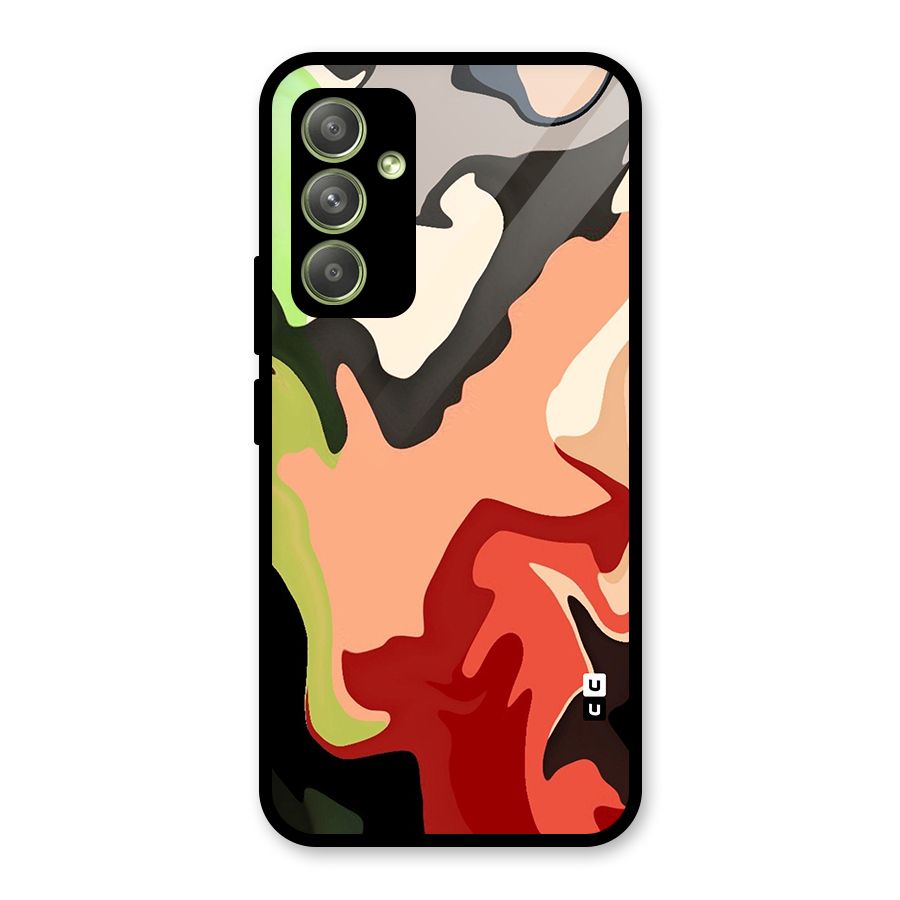 Geometric Abstract Acrylic Oil Pattern Art Glass Back Case for Galaxy A54