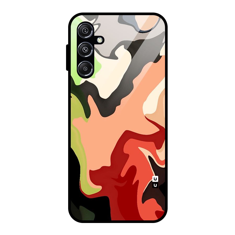 Geometric Abstract Acrylic Oil Pattern Art Glass Back Case for Galaxy M34 5G
