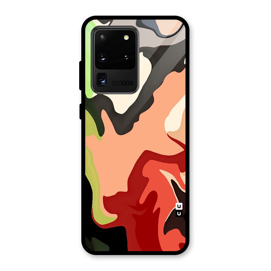 Geometric Abstract Acrylic Oil Pattern Art Glass Back Case for Galaxy S20 Ultra