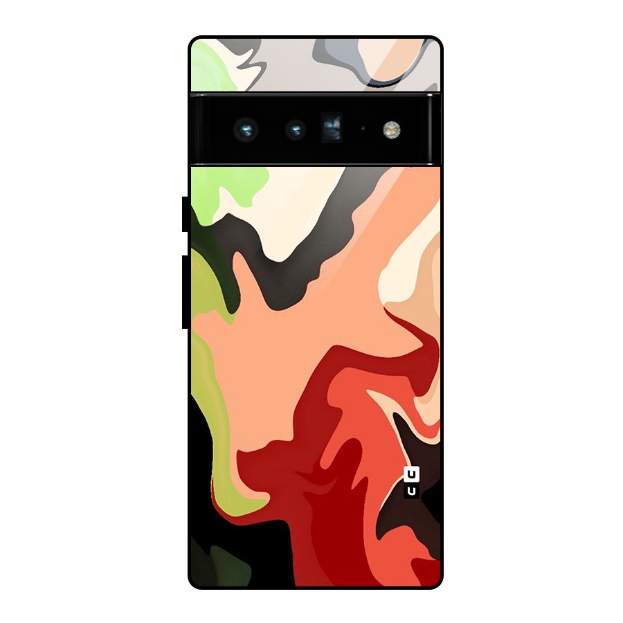 Geometric Abstract Acrylic Oil Pattern Art Glass Back Case for Google Pixel 6 Pro