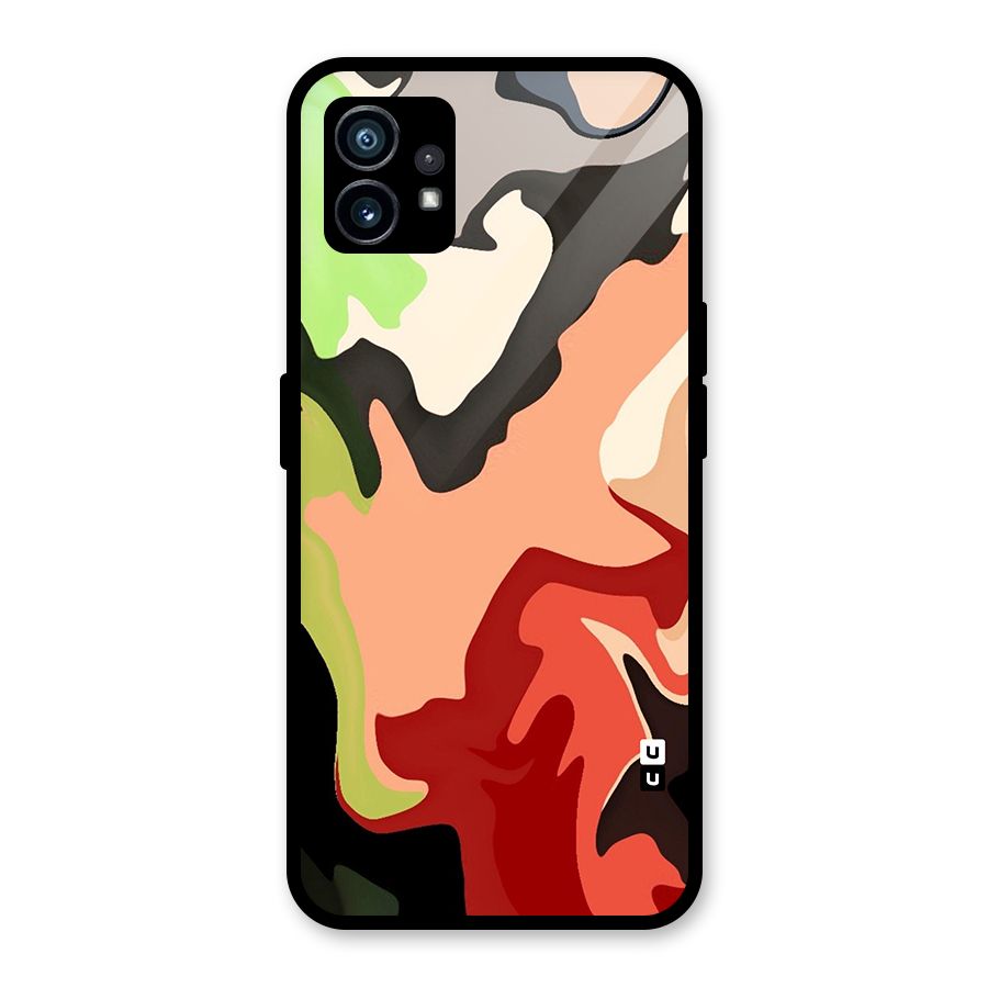 Geometric Abstract Acrylic Oil Pattern Art Glass Back Case for Nothing Phone 1