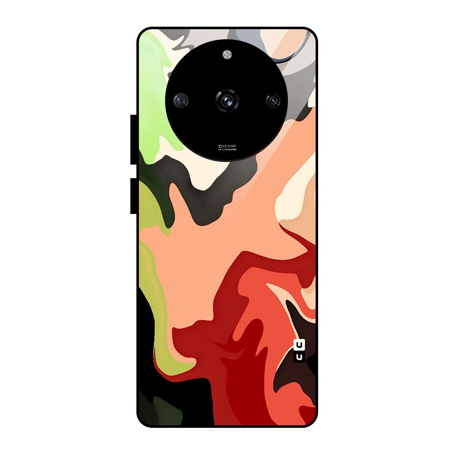 Geometric Abstract Acrylic Oil Pattern Art Glass Back Case for Realme Narzo 60 5G