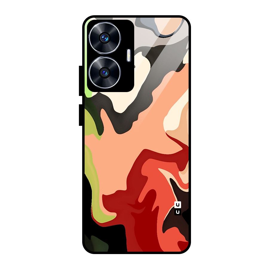 Geometric Abstract Acrylic Oil Pattern Art Glass Back Case for Realme Narzo N55