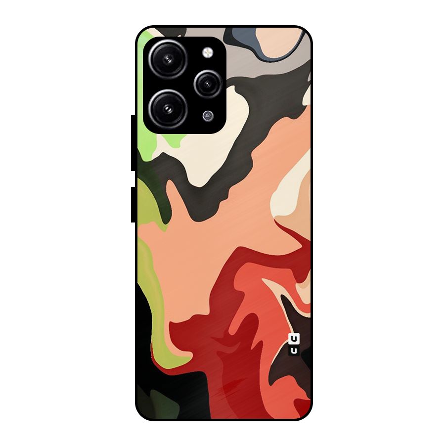 Geometric Abstract Acrylic Oil Pattern Art Glass Back Case for Redmi 12 4G