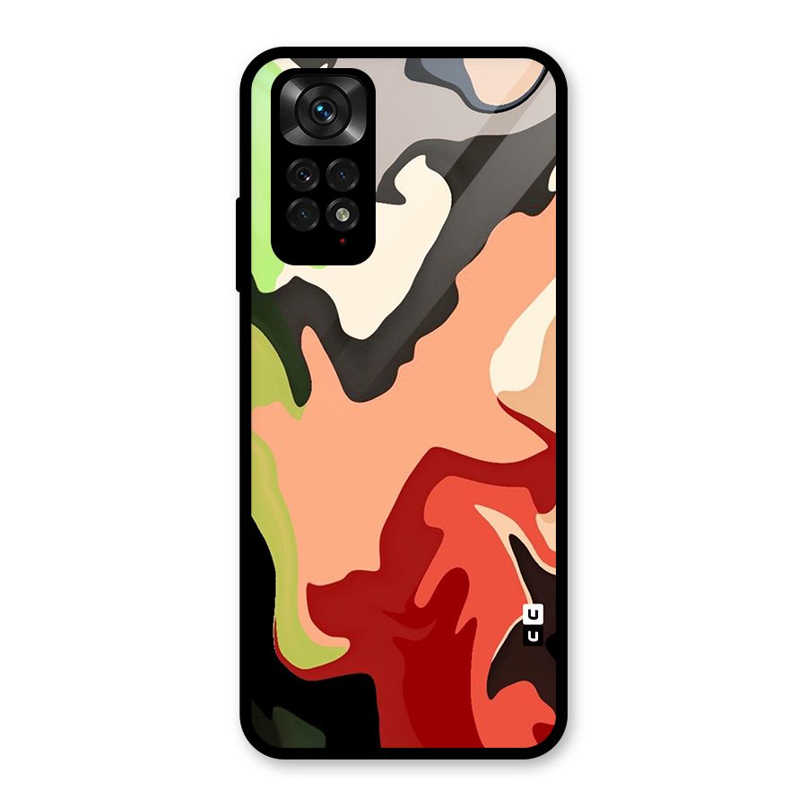 Geometric Abstract Acrylic Oil Pattern Art Glass Back Case for Redmi Note 11S