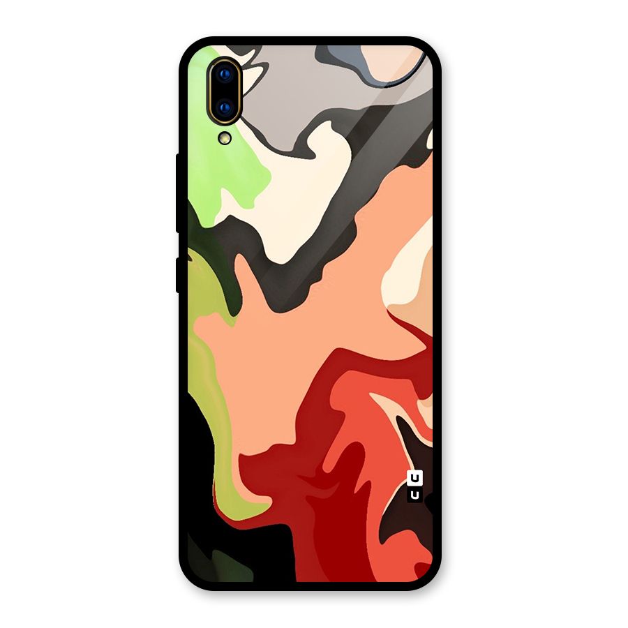 Geometric Abstract Acrylic Oil Pattern Art Glass Back Case for Vivo V11 Pro