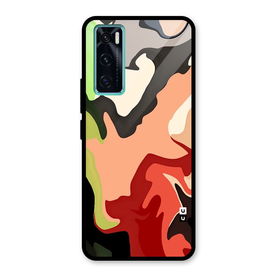 Geometric Abstract Acrylic Oil Pattern Art Glass Back Case for Vivo V20 SE