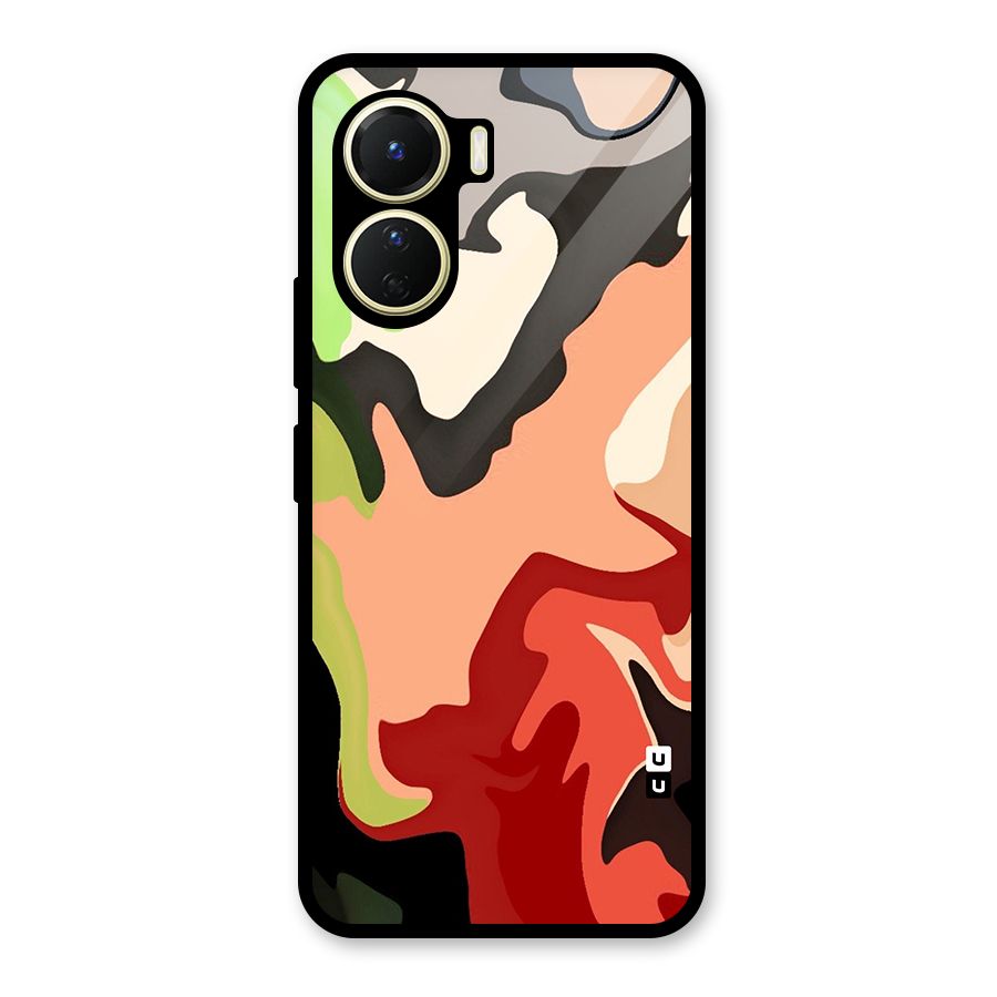Geometric Abstract Acrylic Oil Pattern Art Glass Back Case for Vivo Y16