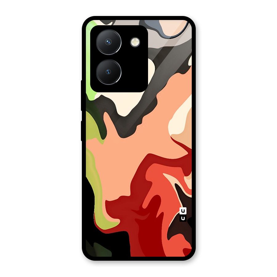 Geometric Abstract Acrylic Oil Pattern Art Glass Back Case for Vivo Y36