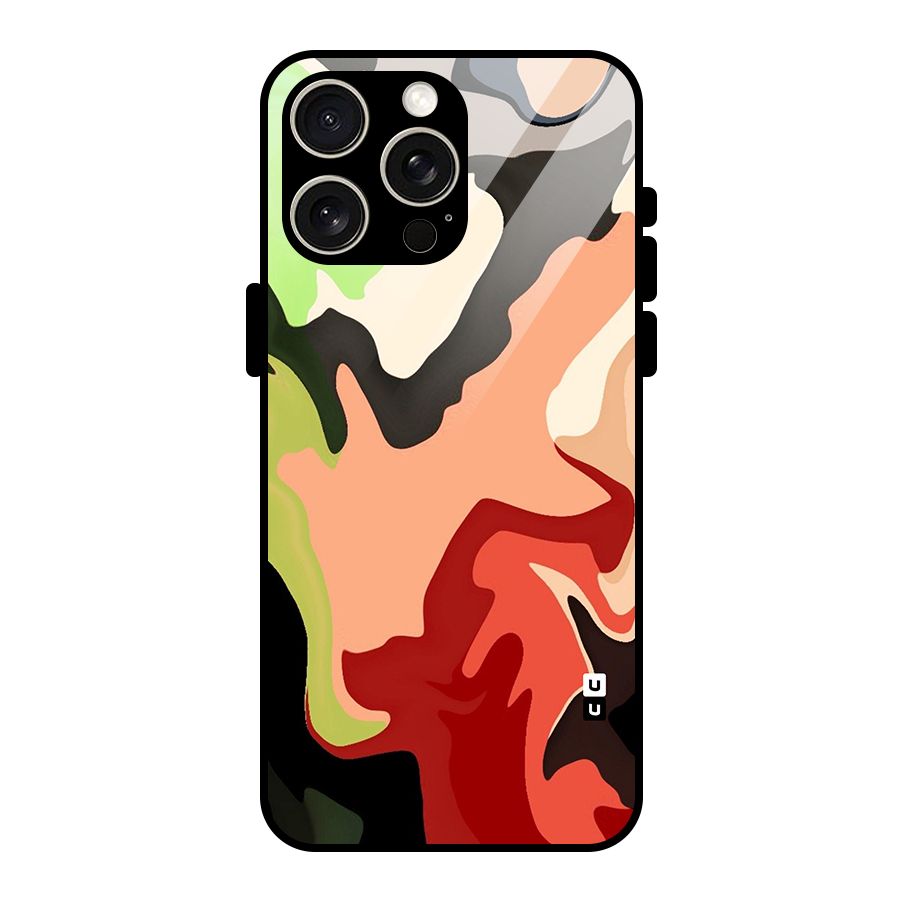 Geometric Abstract Acrylic Oil Pattern Art Glass Back Case for iPhone 15 Pro Max