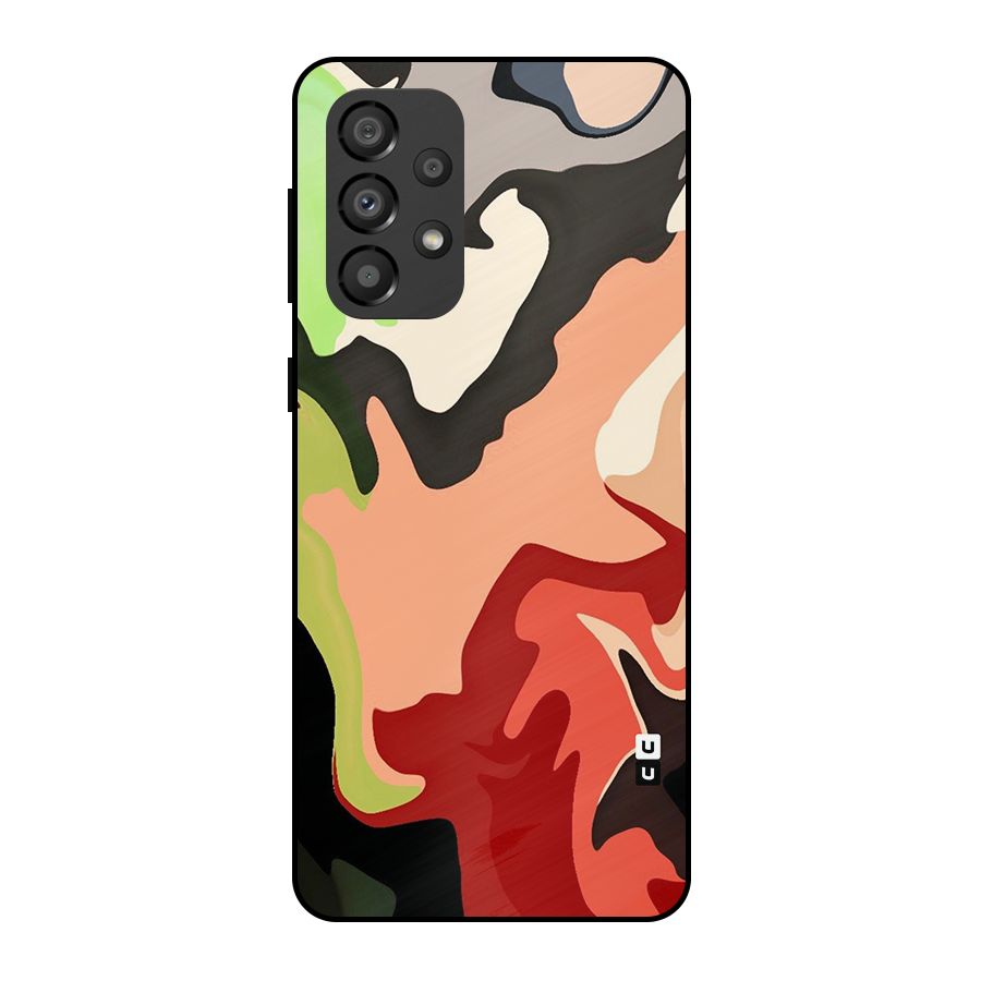 Geometric Abstract Acrylic Oil Pattern Art Metal Back Case for Galaxy A33 5G
