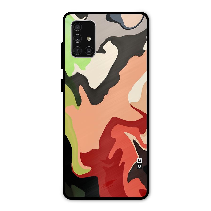 Geometric Abstract Acrylic Oil Pattern Art Metal Back Case for Galaxy A71
