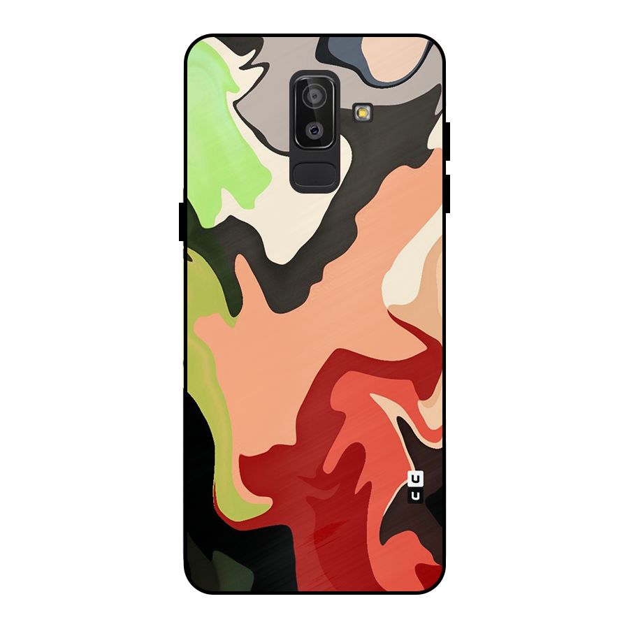 Geometric Abstract Acrylic Oil Pattern Art Metal Back Case for Galaxy J8