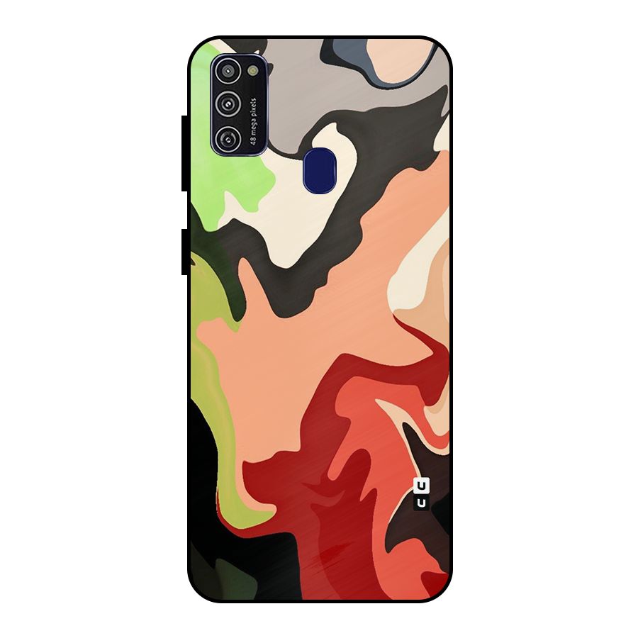 Geometric Abstract Acrylic Oil Pattern Art Metal Back Case for Galaxy M30s