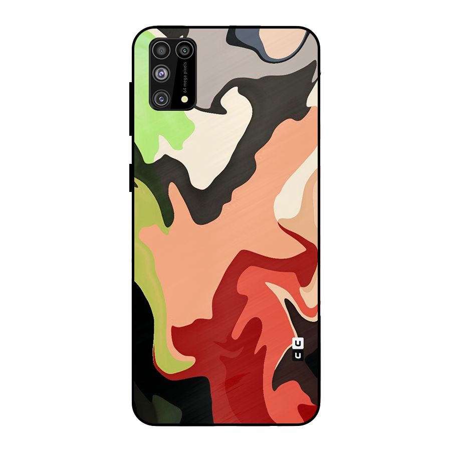 Geometric Abstract Acrylic Oil Pattern Art Metal Back Case for Galaxy M31