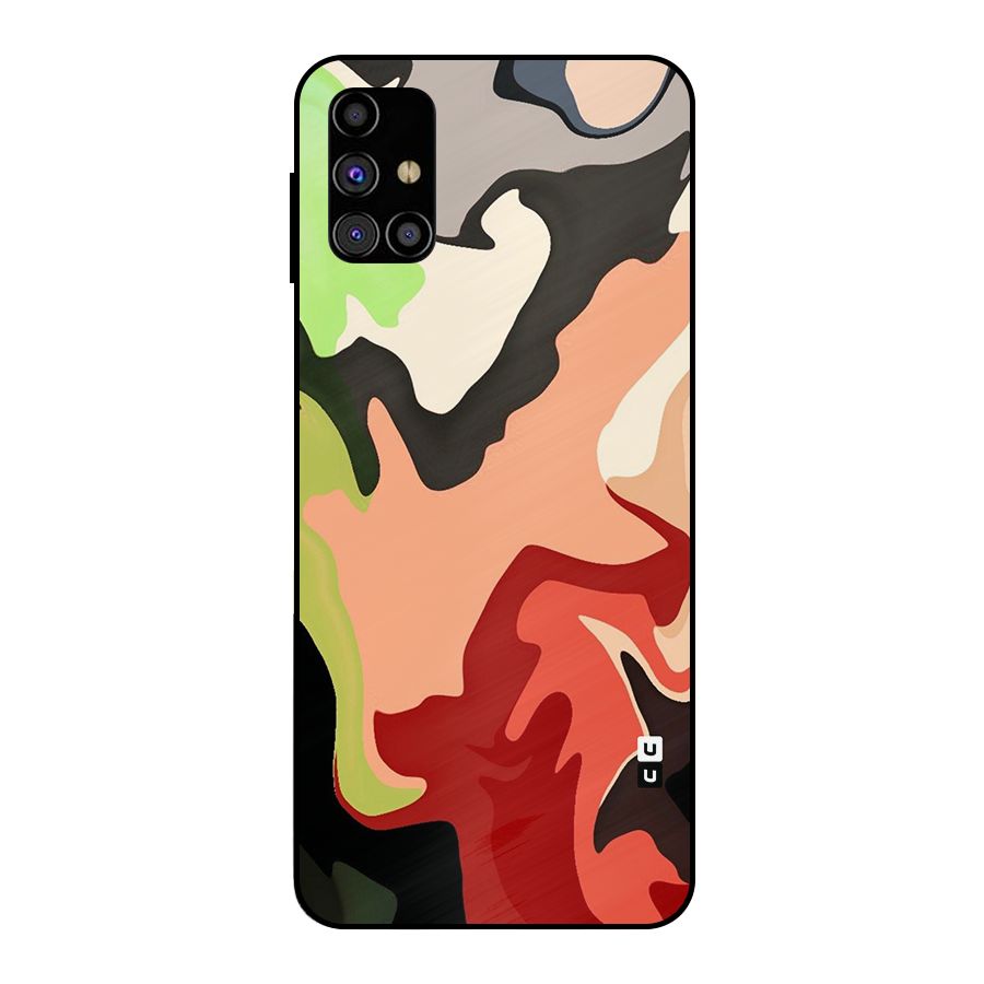 Geometric Abstract Acrylic Oil Pattern Art Metal Back Case for Galaxy M31s