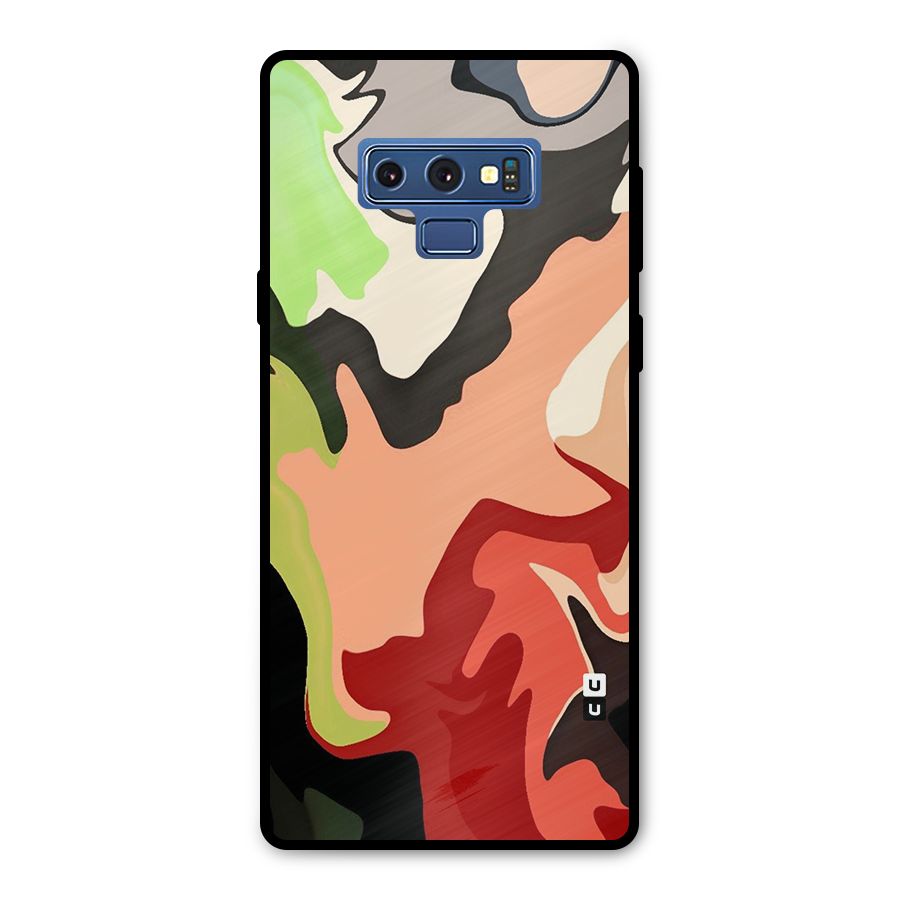 Geometric Abstract Acrylic Oil Pattern Art Metal Back Case for Galaxy Note 9