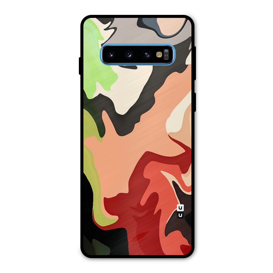 Geometric Abstract Acrylic Oil Pattern Art Metal Back Case for Galaxy S10